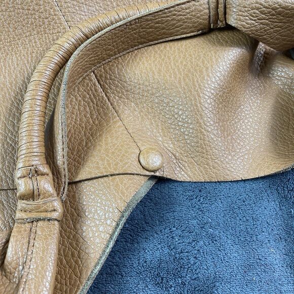 Brown Pebbled Vegan Leather Tote Bag Double Front Pocket Large Slouchy Hobo Purs - Picture 8 of 11